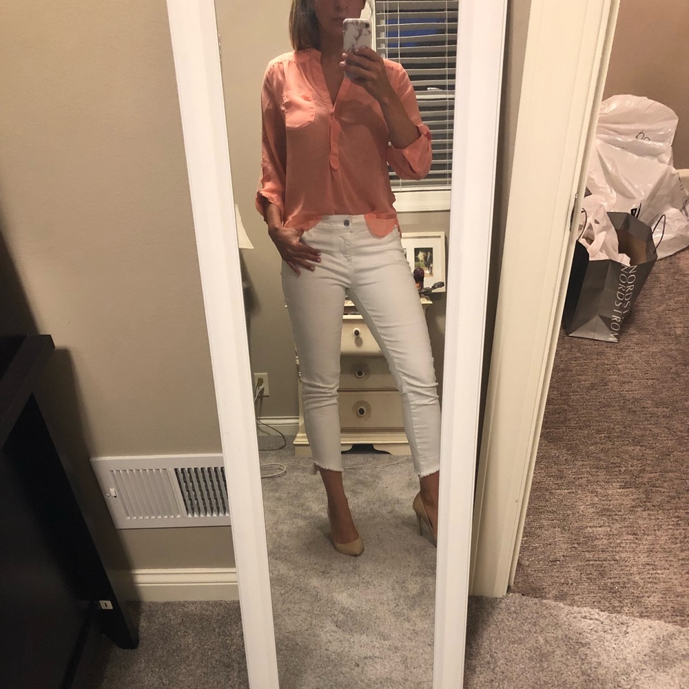 Salmon Sheer Blouse